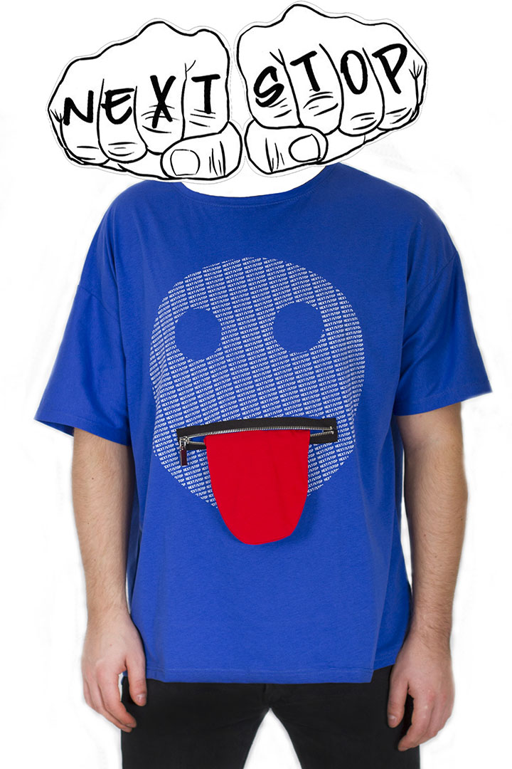 T-shirt SMILE niebieski